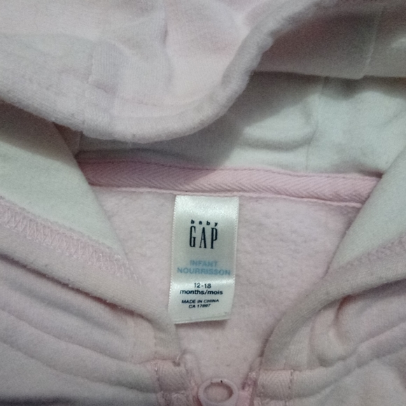 BabyGap Pink Fleece Hooded Sweater - Picture 2 of 3